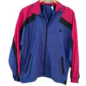Vintage 90s Nike Windbreaker Track Jacket Full Zip Color Block Women Size M